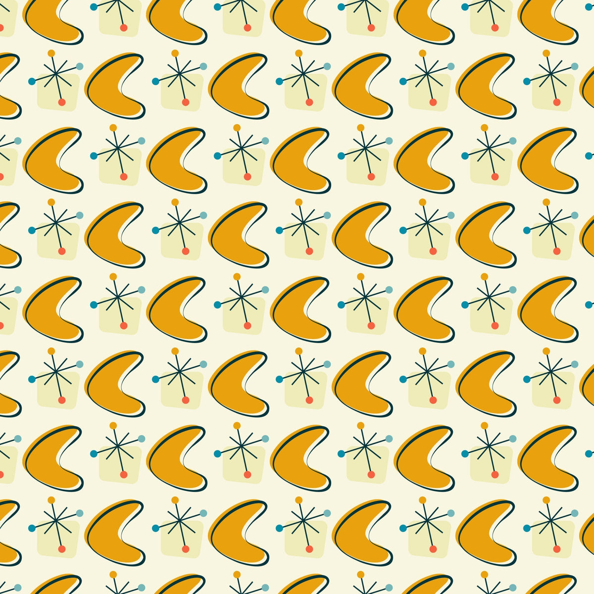 Retro Boomerangs Pattern 11 Minky Fabric