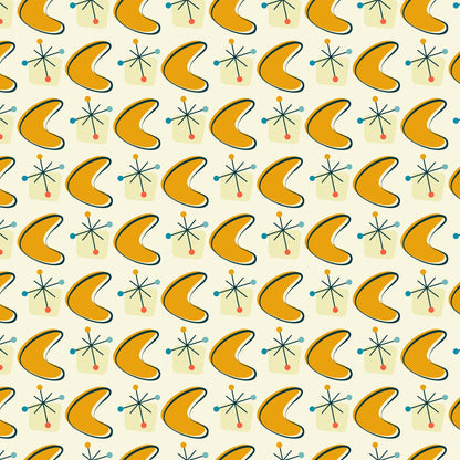Retro Boomerangs Pattern 11 Minky Fabric