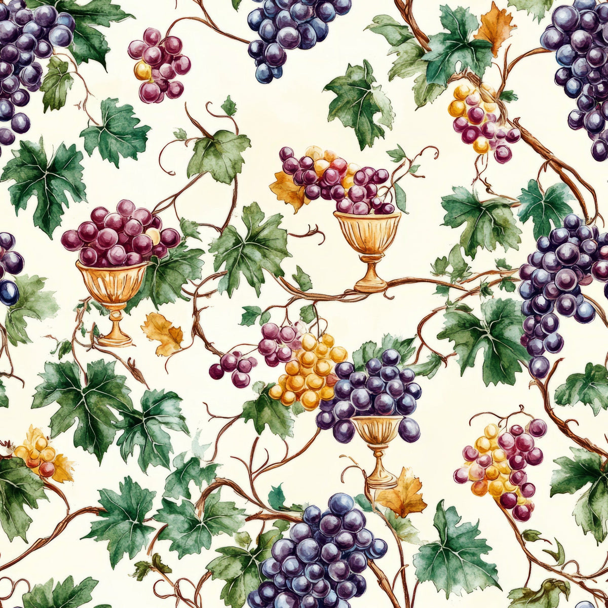 Grapes and Goblets Pattern 17 Minky Fabric