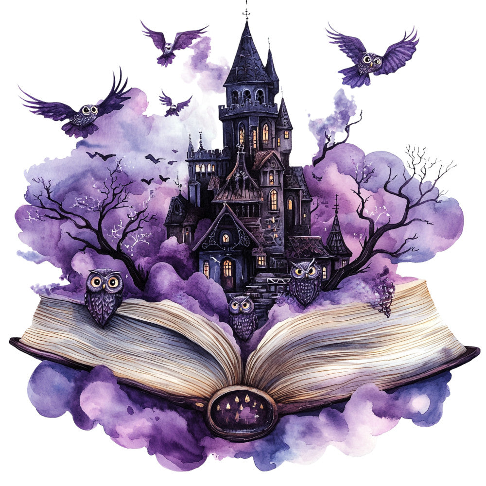 Halloween Books Fabric Panel 12