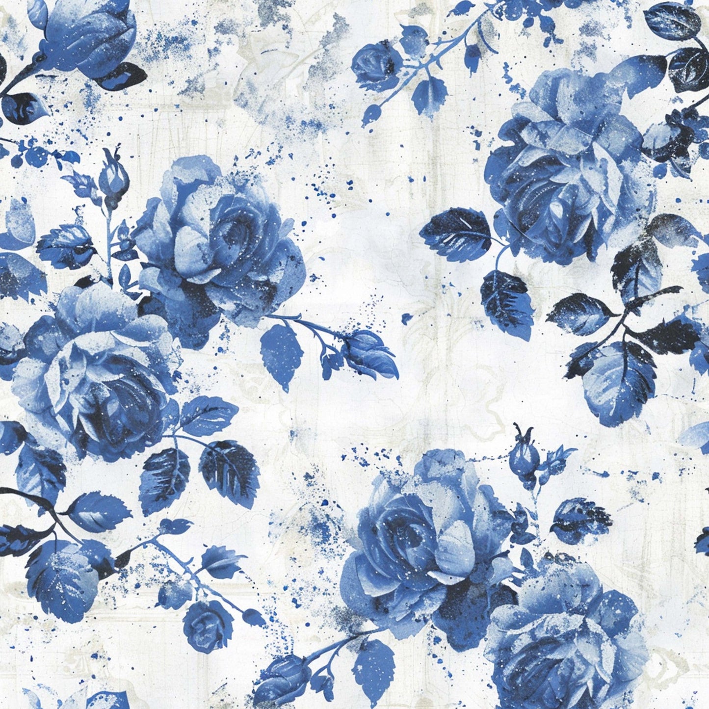Vintage Farmhouse Blue Pattern 4 Quilting Cotton Fabric