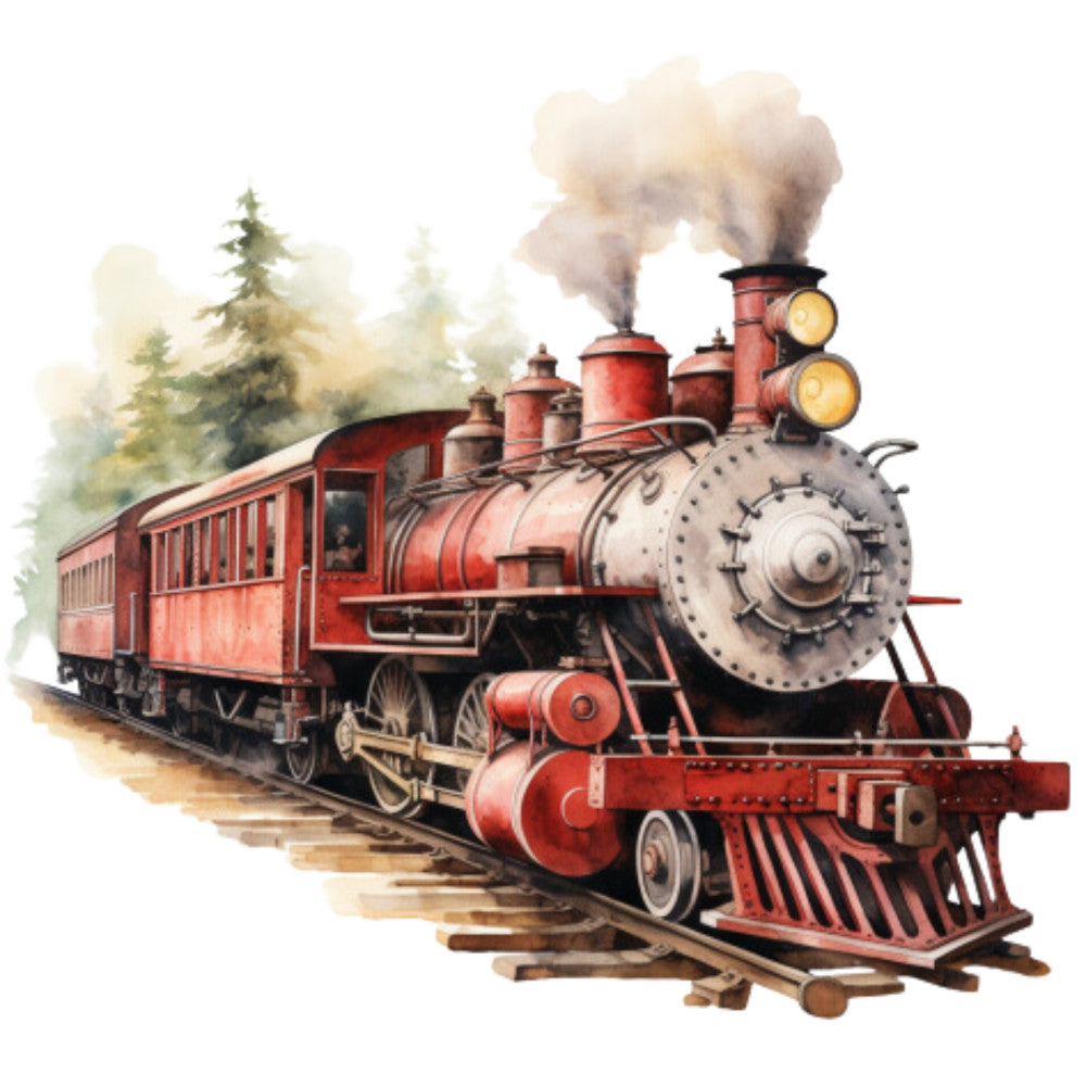Steam Engine Train Fabric Panel 17