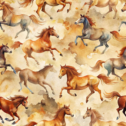 Galloping Mustangs Pattern 17 Minky Fabric
