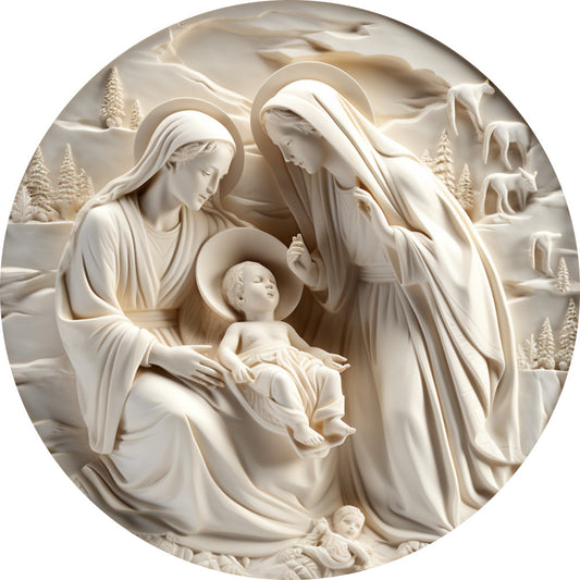 Nativity Christmas Ornaments Fabric Panel 30