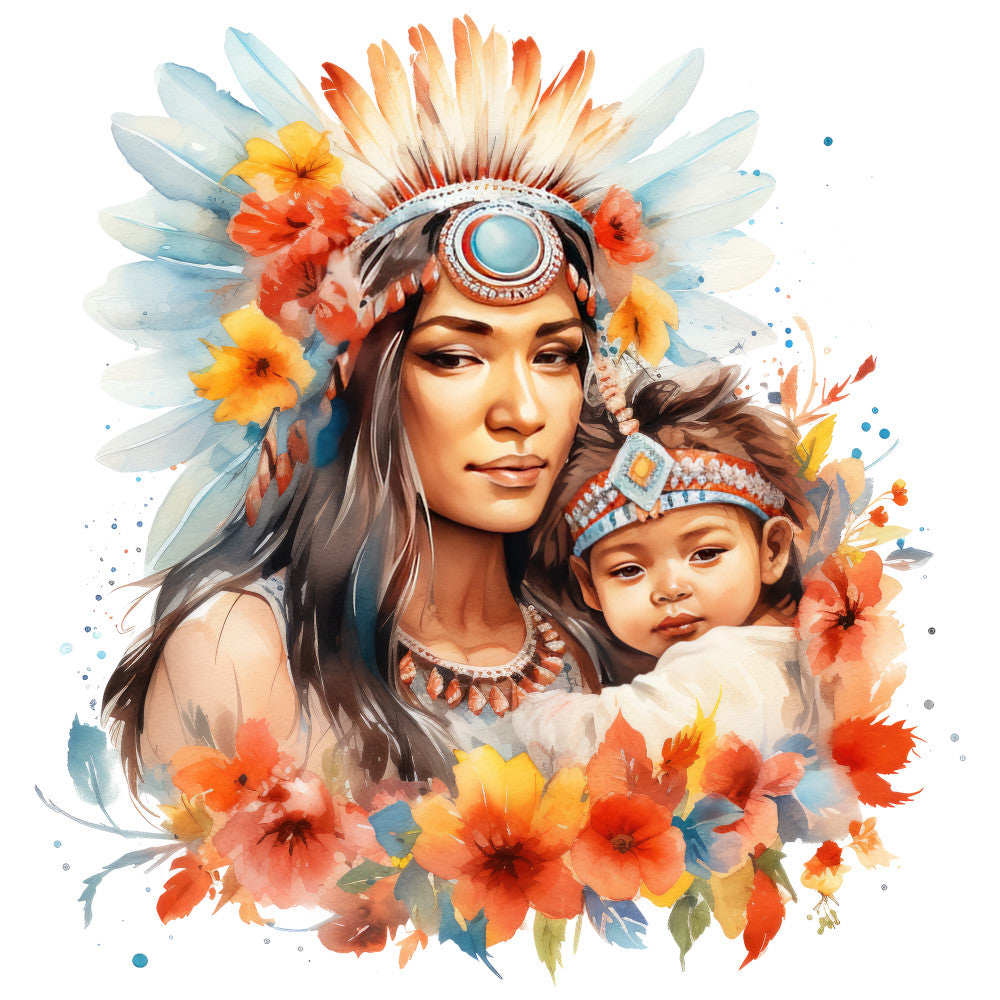 Life Of Native American Fabric Panel 8