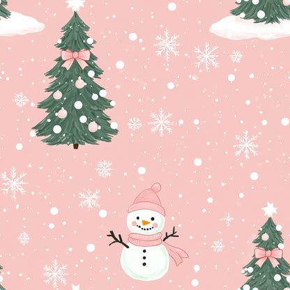Sweet Pink Christmas Pattern 7 Quilting Cotton Fabric