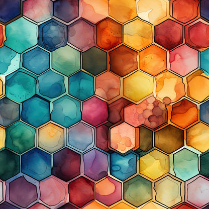 Painted Hexies Pattern 11 Minky Fabric