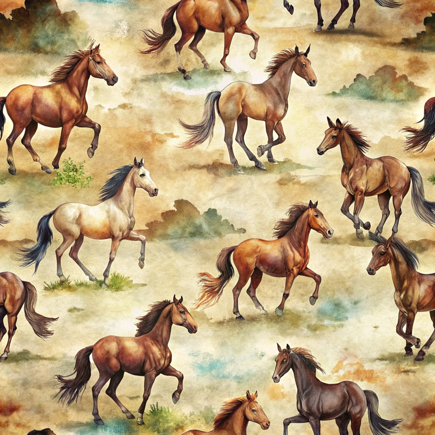 Wild Horses Pattern 3 Quilting Cotton Fabric
