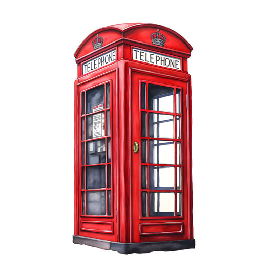 red, bright red, telephone booth, british, london, vintage, retro, iconic, street scene, urban, architecture, buildings, travel, tourist, novelty, whimsical, nostalgic, heritage, traditional, british landmarks, phone box, red and black, classic design, mid-century, cultural, timeless, english style