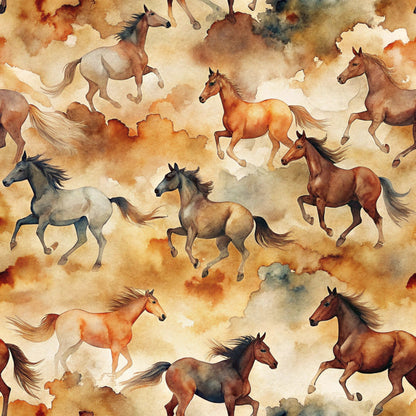Galloping Mustangs Pattern 4 Minky Fabric