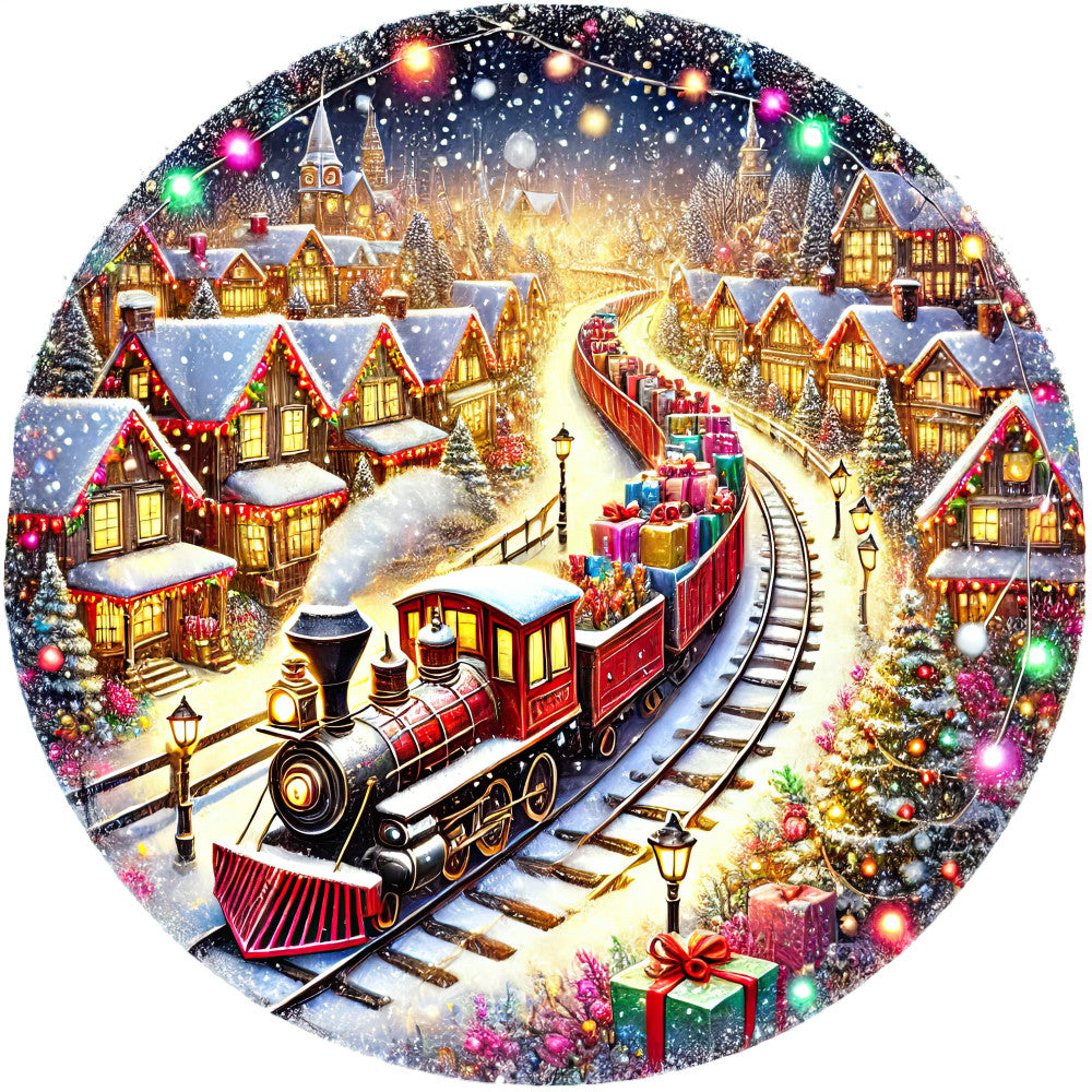 Christmas Villages Fabric Panel 9