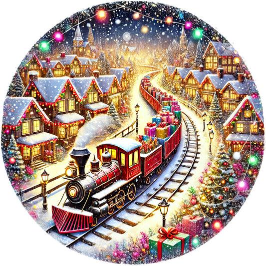 Christmas Villages Fabric Panel 9