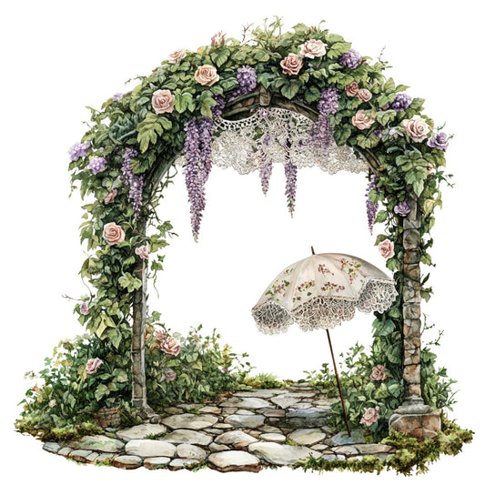 Vintage Garden Fabric Panel 1