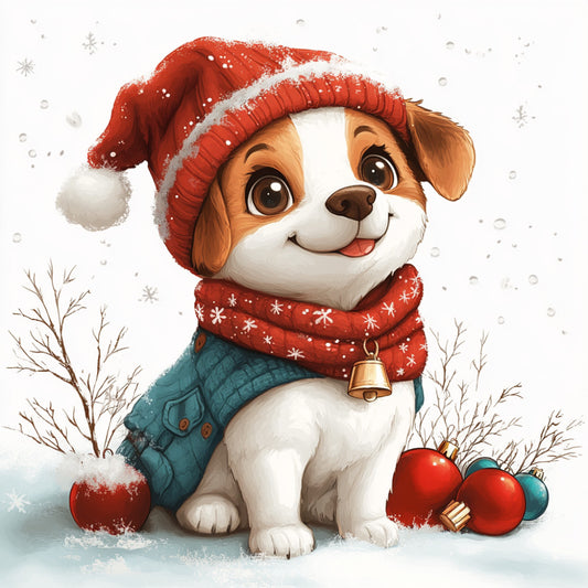 Christmas Dogs Fabric Panel 18