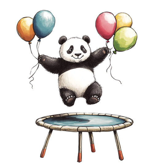 Cute Panda Bears Fabric Panel 19