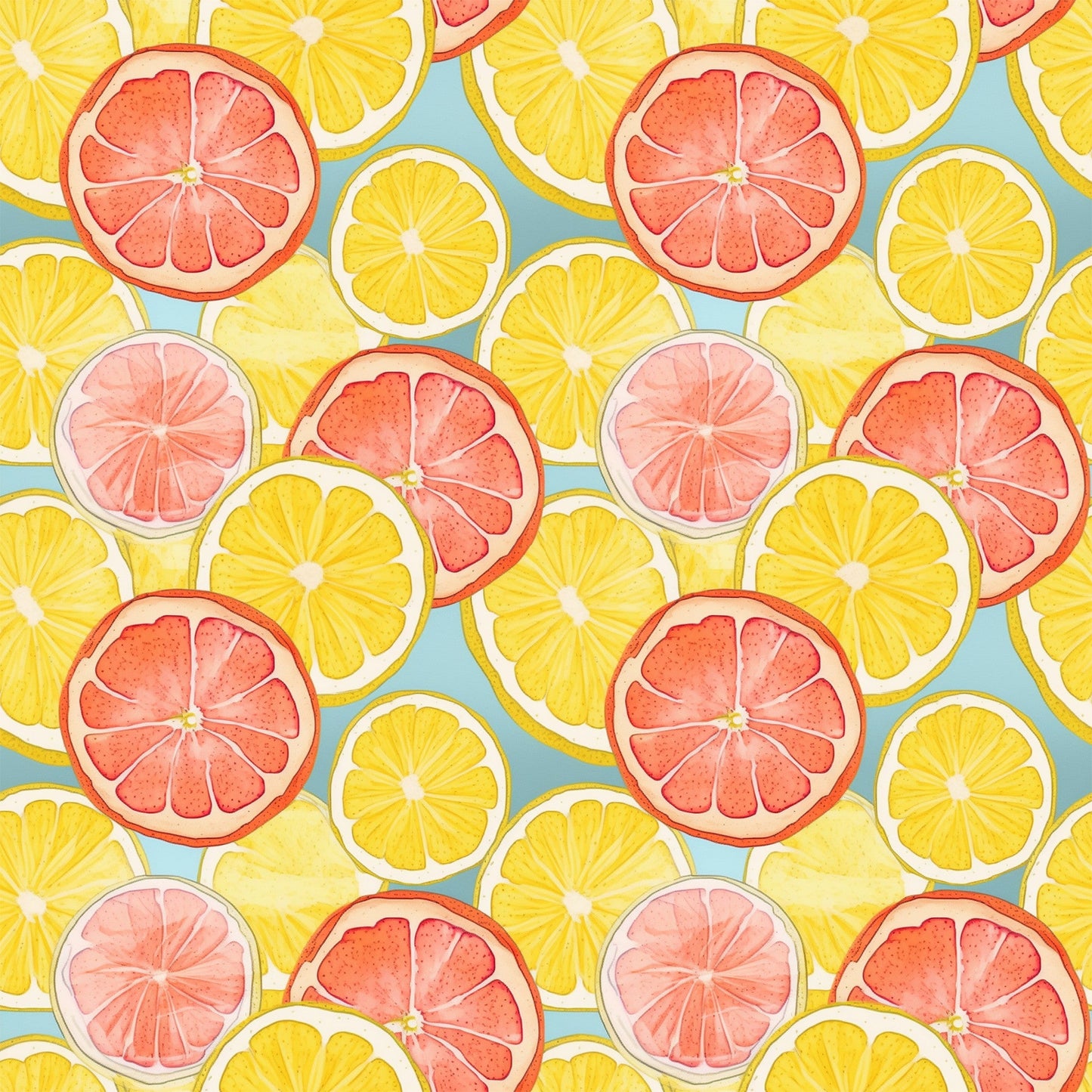 Lemons and Citrus Sour Splash Pattern 12 Quilting Cotton Fabric