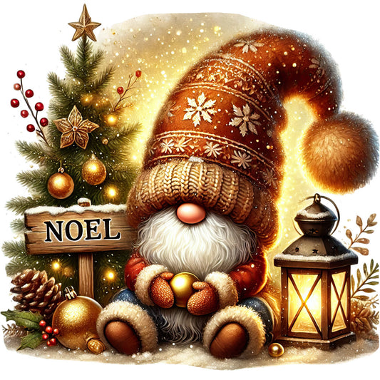 Cozy Christmas Gnomes Fabric Panel 1