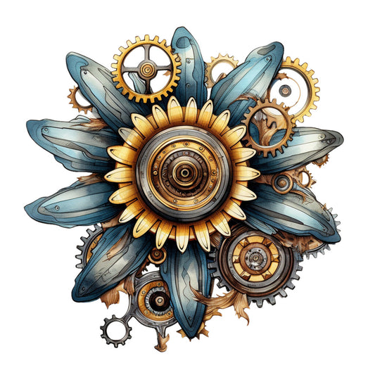 Floral Steampunk Fabric Panel 36