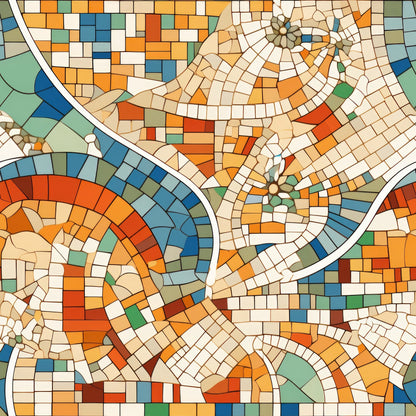 Mosaic Art Pattern 2 Quilting Cotton Fabric