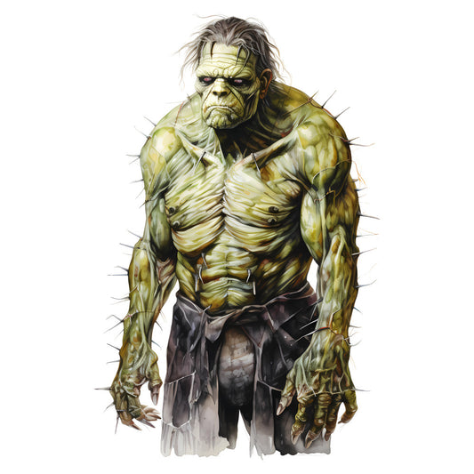 olive green, yellowish green, khaki, sage green, moss green, brown, dark brown, charcoal gray, muscular figure, superhero, comic book, illustration, character panel, fantasy, action adventure, bold, dramatic, intense, graphic novel style, monster, creature, aggressive pose, strong character, male figure, warrior, fantasy art, contemporary, edgy, dark themed, pop culture