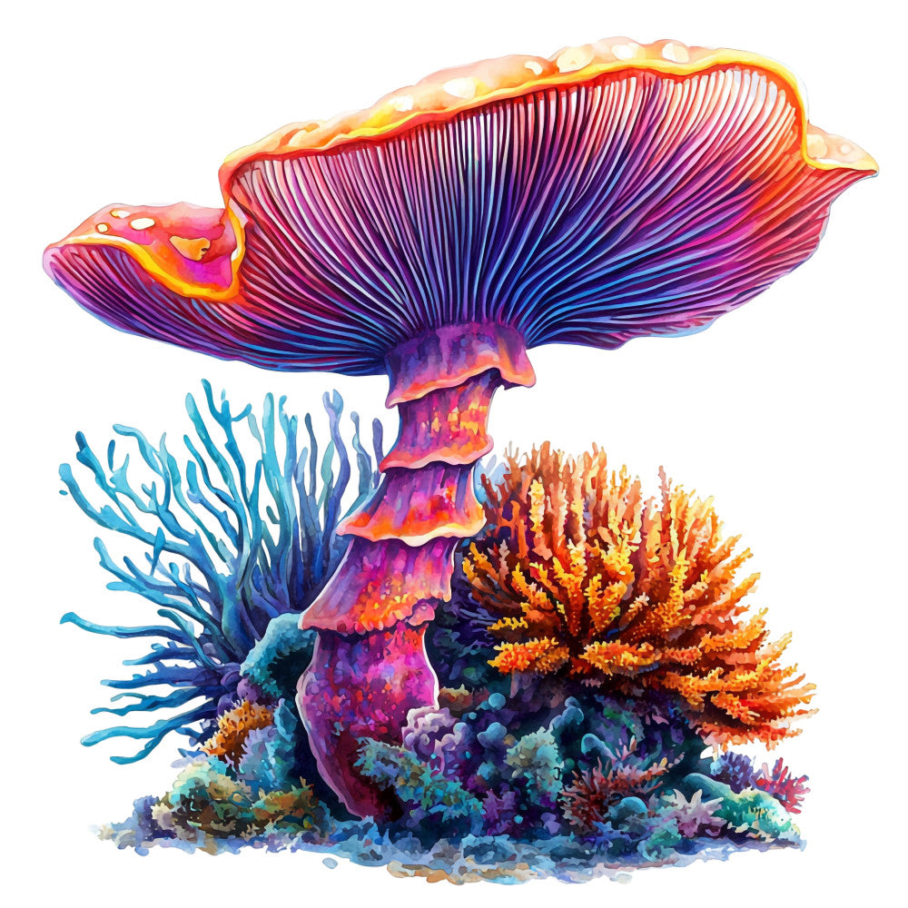 Underwater Mushrooms Fabric Panel 4