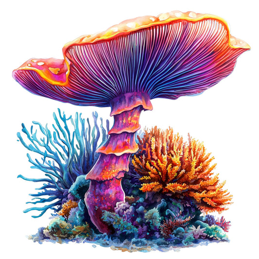 Underwater Mushrooms Fabric Panel 4