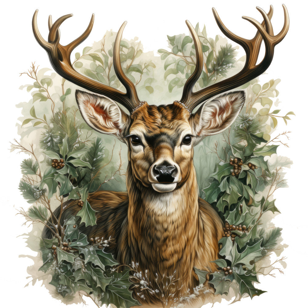 Vintage Deer Head Fabric Panel 16