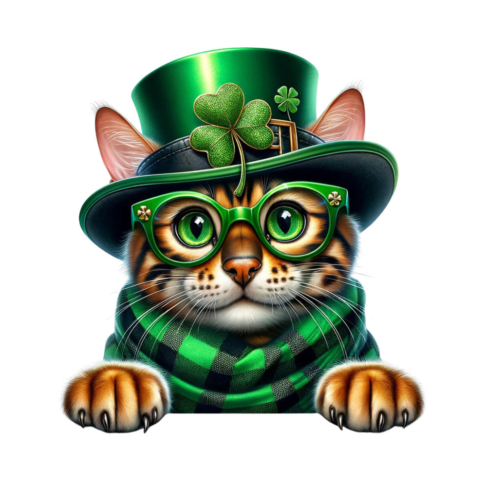 St Patricks Day Cat Fabric Panel 2