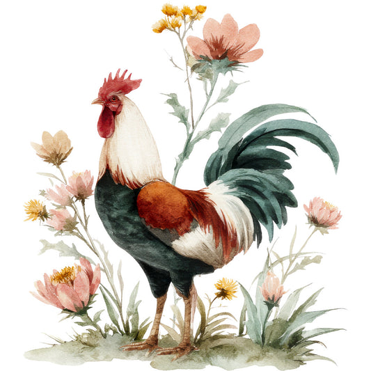 Farmhouse Chicken Decor Fabric Panel 33