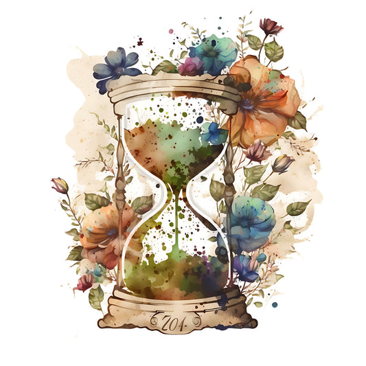 Watercolor Hourglass Fabric Panel 4