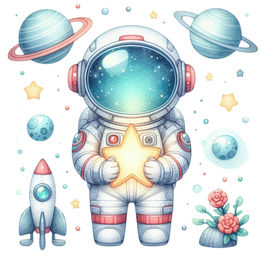 Cute Little Astronaut Fabric Panel 18