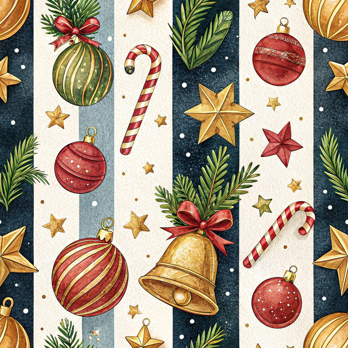 Yuletide Baubles Pattern 6 Minky Fabric