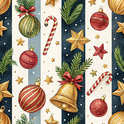 Yuletide Baubles Pattern 6 Minky Fabric