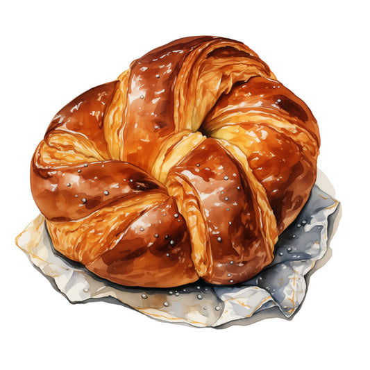 croissant, bakery, food, pastry, bread, breakfast, golden brown, tan, cream, white, beige, rust, amber, orange, realistic, food illustration, kitchen, culinary, farmhouse, rustic, traditional, baked goods, french pastry, artisan, cafe, coffee shop, still life, detailed, textured, autumn