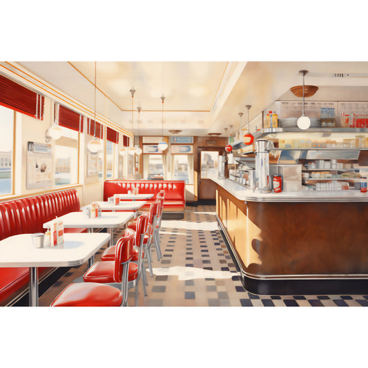 Retro Diner Fabric Panel 4