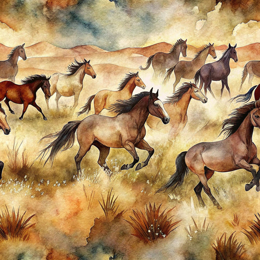 Wild Horses Pattern 1 Quilting Cotton Fabric