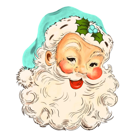 Blue Hat Santas Fabric Panel 5