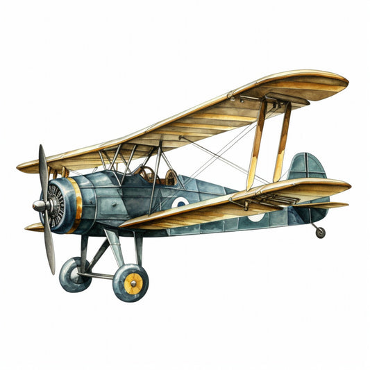 vintage airplane, biplane, steampunk, aviation, retro aircraft, wooden wings, brass accents, teal blue, navy blue, golden brown, tan, cream, sky blue, transportation, adventure, travel theme, vintage aviation, antique plane, mechanical, industrial, nostalgic, 1920s style, flying machine, propeller, classic aircraft, explorer theme, adventurous, timeless, heritage aviation