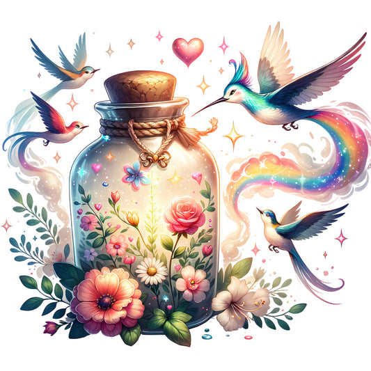Magical Spring Jar Fabric Panel 12