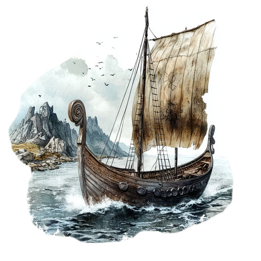 Viking Ships Fabric Panel 12