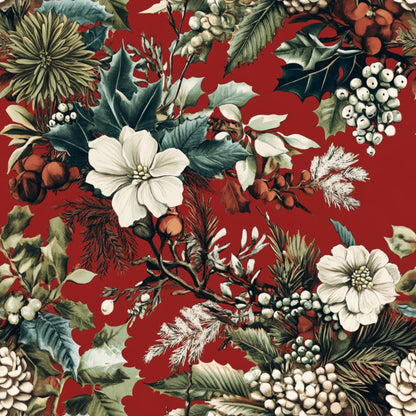 Yuletide Blooms Pattern 5 Minky Fabric