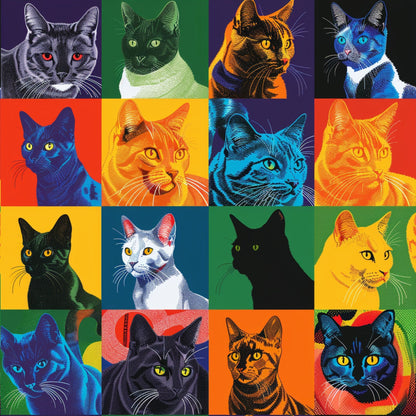 Kaleidoscope Kittens Pattern 1 Minky Fabric
