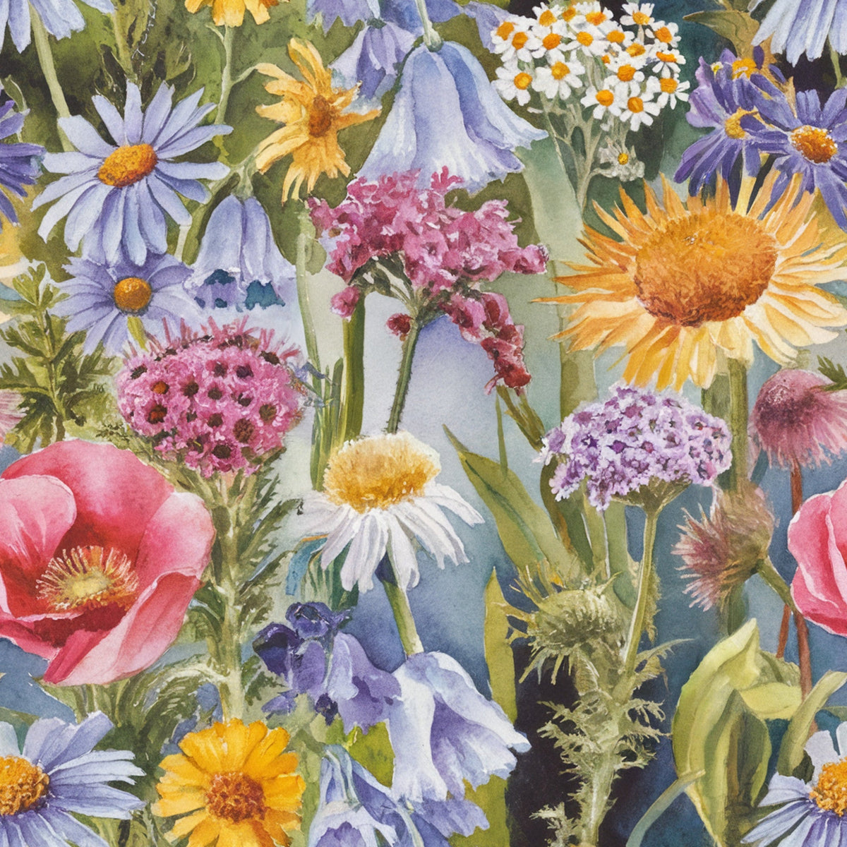 Painted Meadow Pattern 22 Minky Fabric