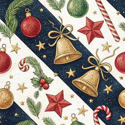 Christmas Ornaments Pattern 5 Quilting Cotton Fabric