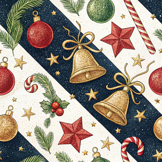 Christmas Ornaments Pattern 5 Quilting Cotton Fabric