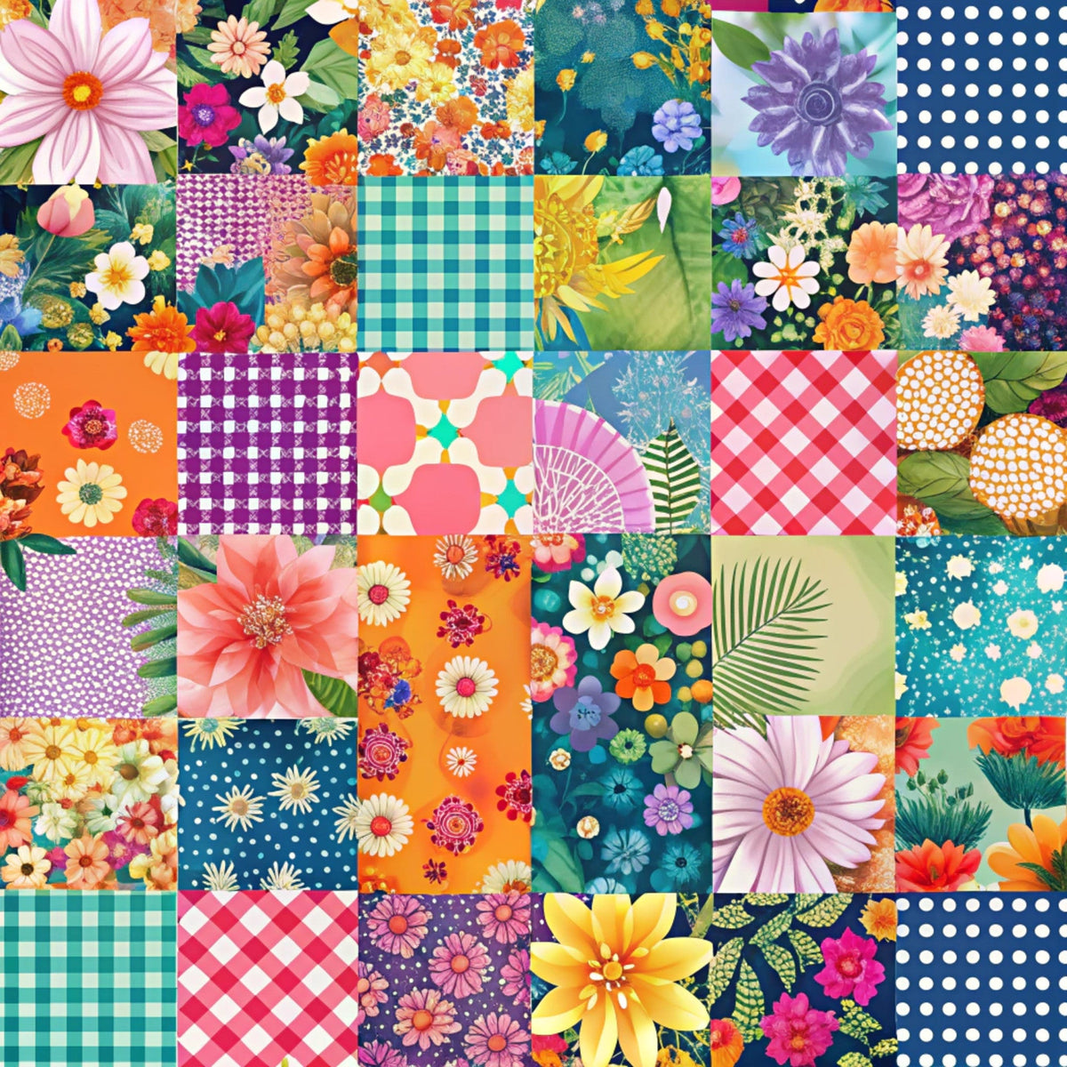 Quilted Daisies Pattern 15 Minky Fabric