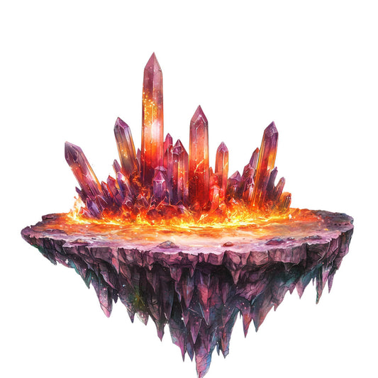 Fire Moon Crystals Fabric Panel 3