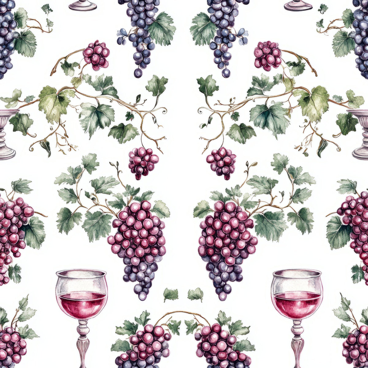 Grapes and Goblets Pattern 25 Minky Fabric