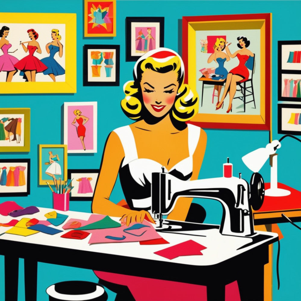 Pop Art Sewing Fabric Panel 45