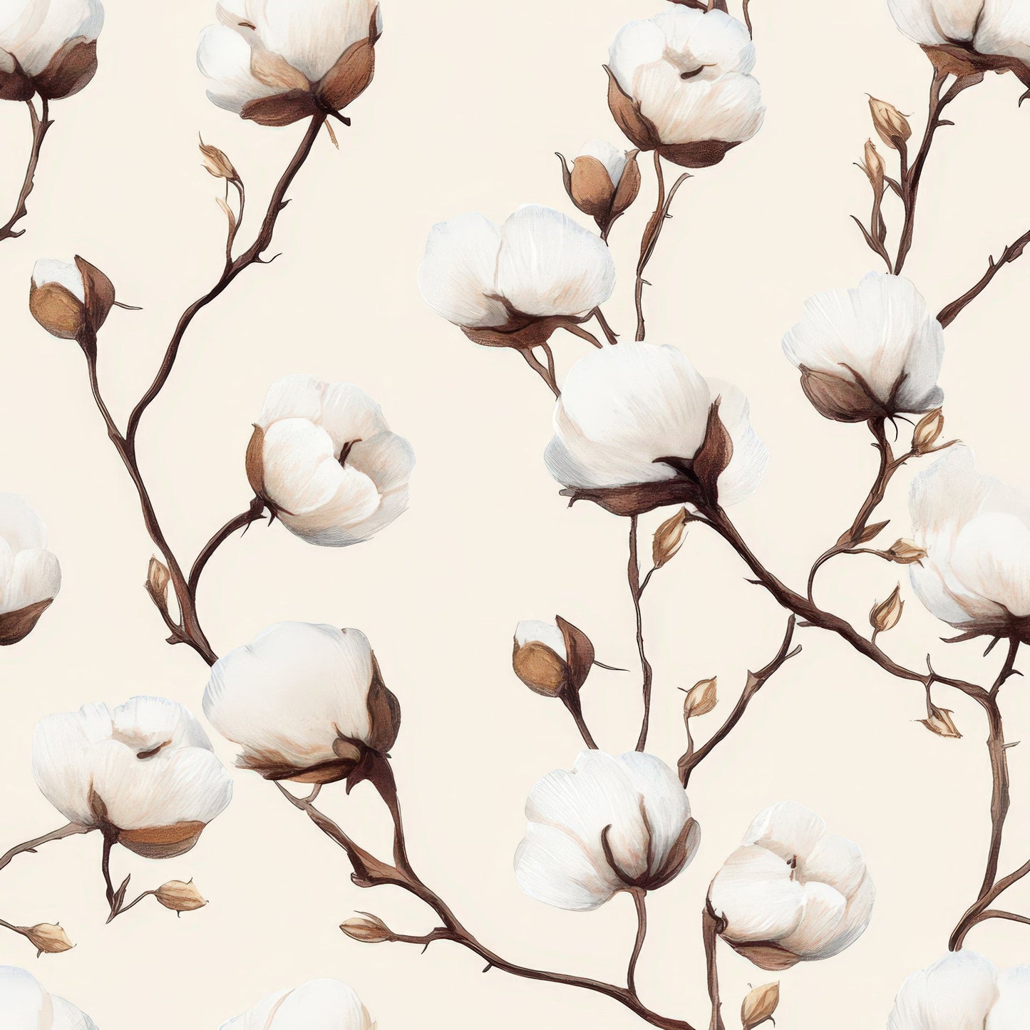 Raw White Cotton Pattern 9 Quilting Cotton Fabric